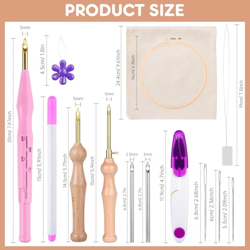 Kit de agulhas de perfuração, kit de punção de agulha de bordado, conjunto de agulhas de punção de f