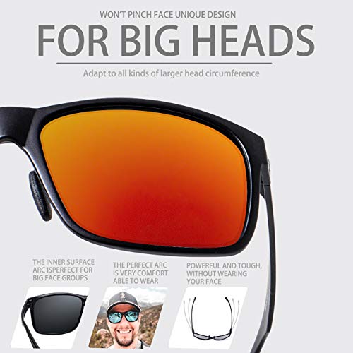 Image of MAXJULI Polarized Sunglasses for Big Heads Men Women (FIT M /L,NOT FIT XXL),Ultra Light and Thin 8105