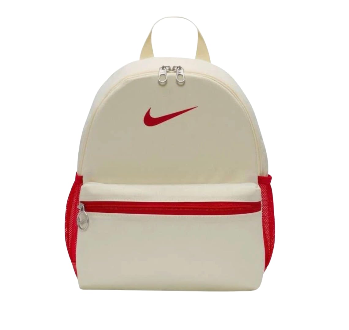 Nike Unisex Kids Coconut Milk/University Red Kids Brasilia Heritage Mini Backpack, Mini, Bookbag