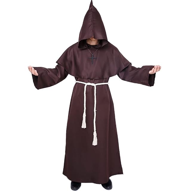 Myir JUN Disfraz Halloween Hombre, Disfraz Carnaval Tunica con Capucha