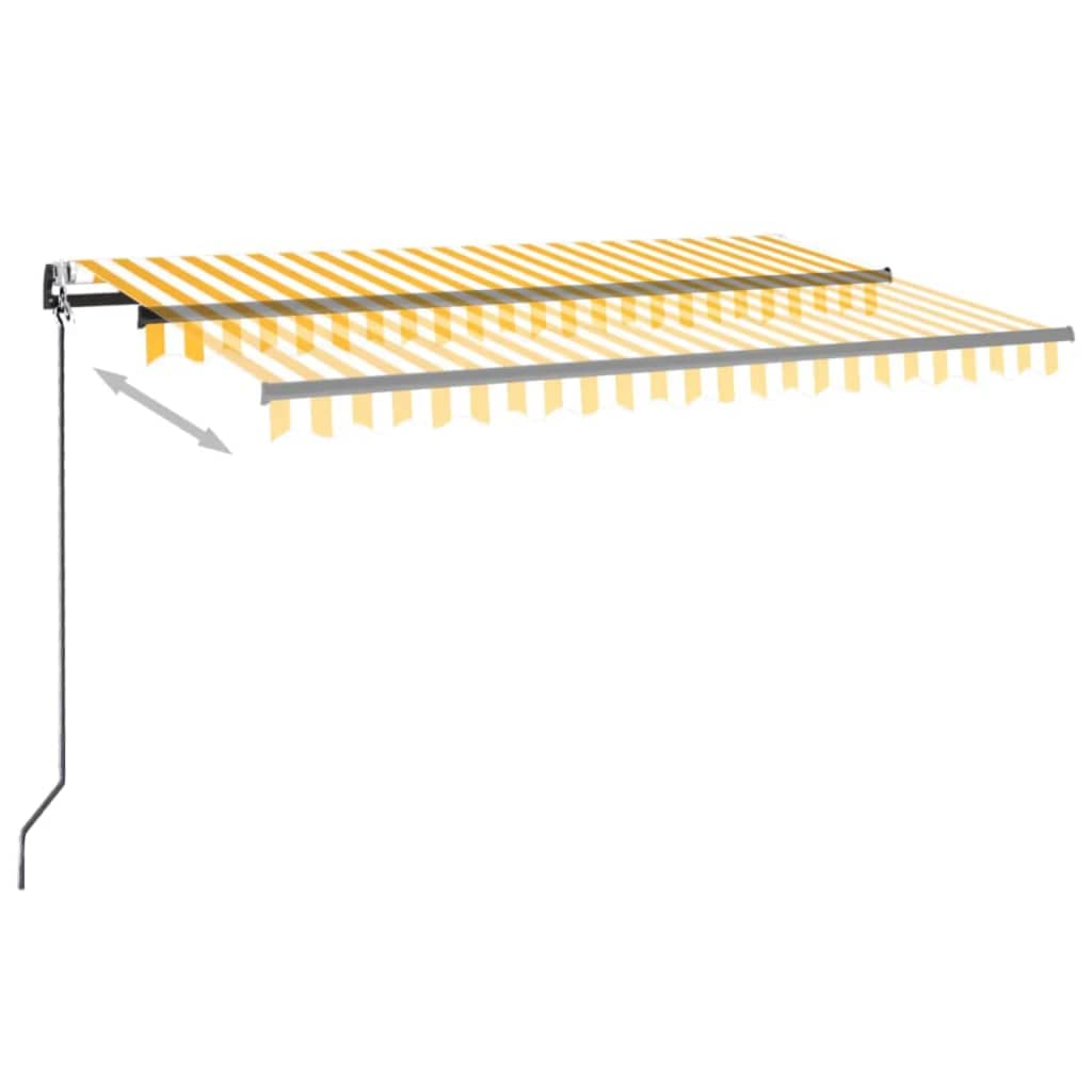 Tenda retrattile automatica con telecomando, tessuto in poliestere con rivestimento in PU, struttura in alluminio, sensore di vento e luci LED per patio e giardino,