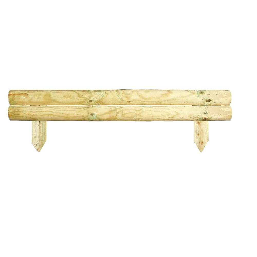 tradefirst Garden Wooden Fixed Roll Log Border Edging Border Fencing & Lawn Edging, Garden Patio Fencing, horizontal fence panels (1)