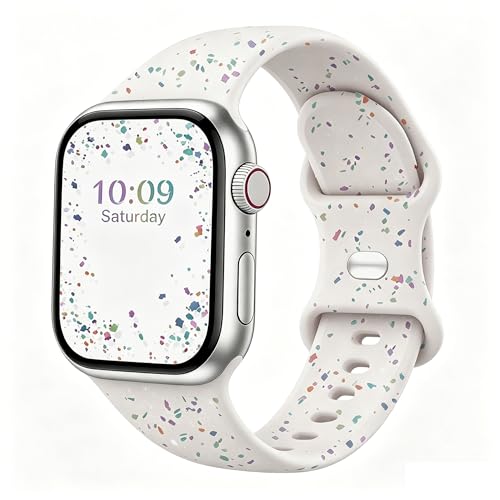 Image of Sport Bands Compatible with Apple Watch Band Women Men 40mm 38mm 41mm 42mm 44mm 45mm 46mm 49mm ,Soft Wristband Waterproof Replacement Strap for iWatch Bands Series 11 10 9 8 7 6 5 4 3 2 1 SE Ultra Starlight