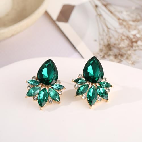 ATIMIGO Vintage Rhinestone Drop Earrings Elegant Crystal Cluster Art Deco Hypoallergenic Wedding Bridal Earrings for Women Brids Bridsmaids Prom Formal2