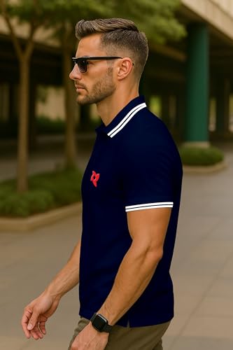 Image of Dagcros Classic Men's Polo T-Shirt with White Trim, Short Sleeve for Mens