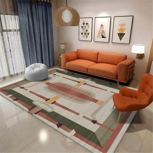 DJHWWD Alfombras De Habitacion alfombras Online Verde 100x200CM Alfombra Moderna Antideslizante con Estampado geométrico Elegante Alfombra Carretera