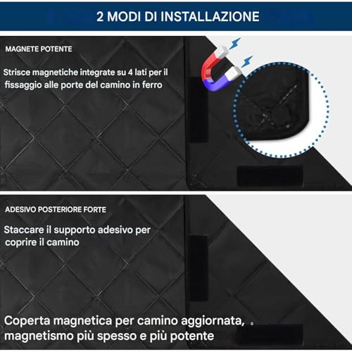 Cubierta magnética para chimenea interior y escudo aislante resistente 7