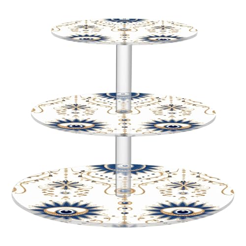 PYBUG Magical Eye 3 Tier Acrylic Cupcake Stands Tower,Dessert Table Display Set for Tea Party,Wedding,Birthday, Baby Shower