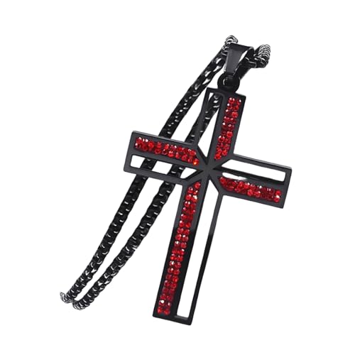 Cadena de clavícula para hombres y mujeres con crucifijo católico
