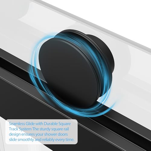 Image of Shower Doors 56-60 inch W x 74 inch H, Frameless Double Sliding Door, 1 /4 inch (6mm) Clear Tempered Glass, Space-Saving Design for Modern Bathrooms