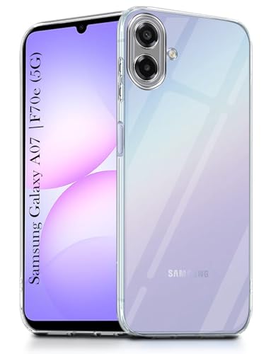 Image of Jkobi Silicone Back Cover Case for Samsung Galaxy A07 5G | F70e 5G (Clear Shockproof Case with Camera Protection | Soft and Flexible | Transparent)