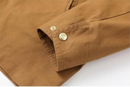 Men Casual Solid Zipper Vintage Washed Coats Stand-Collar Mesh Lining Work Wear Jackets4