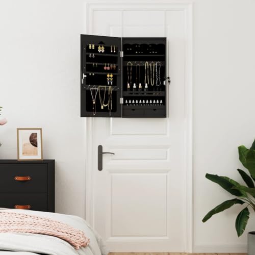 Espejo joyero de pared negro para organizar tu dormitorio 3