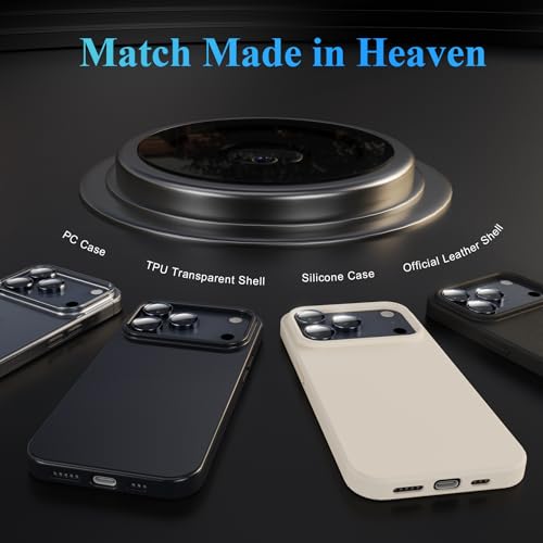 Image of YWXTW Camera Lens Protector for iPhone 17 Pro /iPhone 17 Pro Max, [1 Step Installation Tray] Tempered Glass Screen Protector Metal Custom Camera Cover Accessories Case Friendly