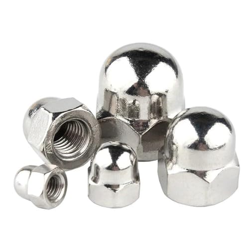 1-50Pcs M3 M4 M5 M6 M8 M10 M12 M14 M16 M18 Acorn Cap Nut 304/201 Stainless Steel Decorative Dome Nuts Blind(201 Stainless Steel,