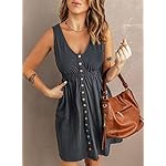Acelitt-Womens-Casual-Sleeveless-Button-Down-Elastic-Waist-Swing-Dresses-XS-2XL