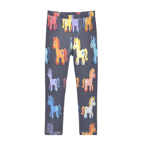 Bolaz Toddler Girls Leggings Printed Yoga Pants Leggings Pink Blue Yellow Horse for Kids