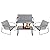 DUMOS 4 Pieces Patio Furniture Set Outdoor Patio Conversation Sets Poolside Lawn Chairs with Glass Coffee Table Porch Furniture for Courtyard, Garden and Balcony (Grey)