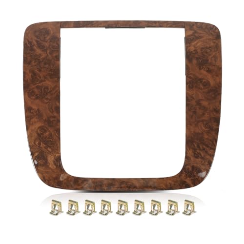 PIT66 Dash Radio Bezel Trim Wood Grain Compatible with Chevy Silverado 1500 Tahoe/GMC Sierra 1500 Yukon 2007-2014 15211886 26887440 15247458 (Brown)
