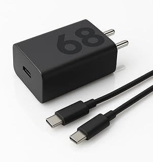 Motorola 68W TurboPower Type C Adapter with USB C 1M Hypercharge Charging Cable for Motorola Edge 60 Pro, Moto 60 Fusion, ... Price In India