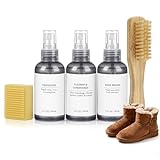 UGMLT Suede Shoe Cleaner Kit, Shoe Cleaning Care Kit for Suede Nubuck Sheepskin Boots - 3-in-1 Cleaner & Protector Spray & Restore Solution