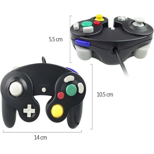 Image of Reiso Gamecube Controller, 2 Pack NGC Classic Wired Controller for Wii Game cube Console (Black and Black)