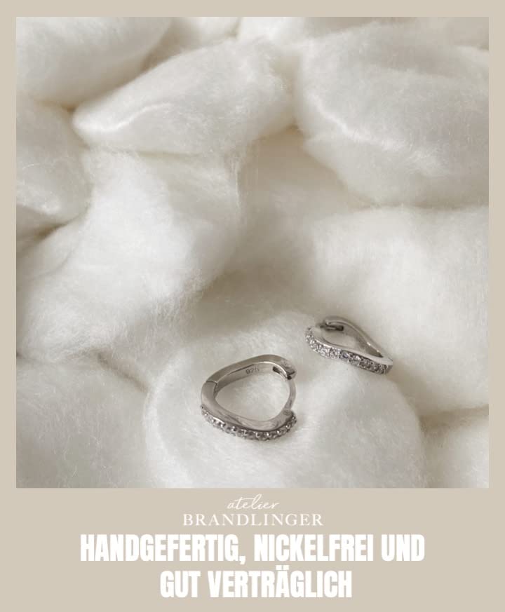 Brandlinger pendientes mujer plata bañados en oro, aros plata mujer, pendientes aro dorados, pendientes pequeños mujer