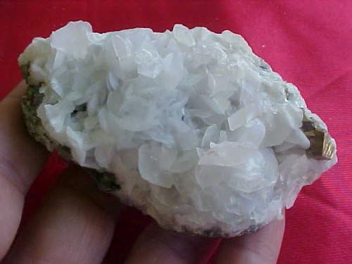 F8103 White Baritine & Chalcopyrite Cluster