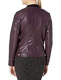 Motorradjacke Calvin Klein Damen MOTO JACKET WITH DETAILED SEAMS AND ZIPPERS Kunstleder, Jacke, aubergine, Small