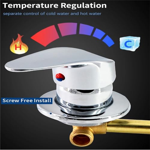 2/3/4/5 Way Bathroom Shower Diverter Valve, Cold & Hot Water Brass Shower Mixer Tap Cabin, Hole Distance 9cm/10cm/12.5cm/14.5cm, Mixer Shower Faucet for Steam Room (10cm,Intubation 3 Way)