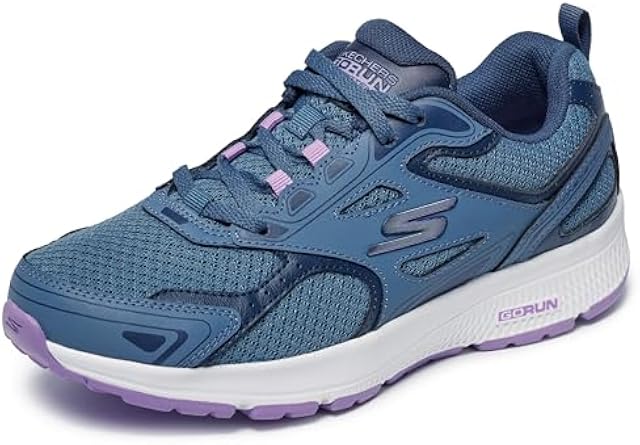 Skechers Women's Go Run Consistent Sneaker, Blue/Purple, 8 Wide