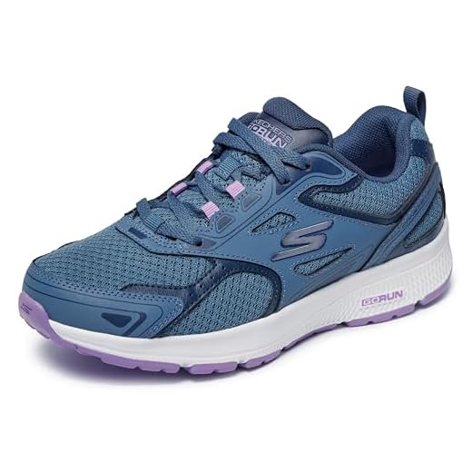 Skechers Women's Go Run Consistent Sneaker, Blue/Purple, 8 Wide