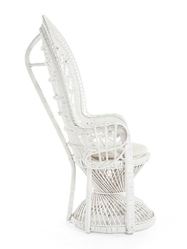 Sillón Vintage Boho Blanco Ratan miniatura 4
