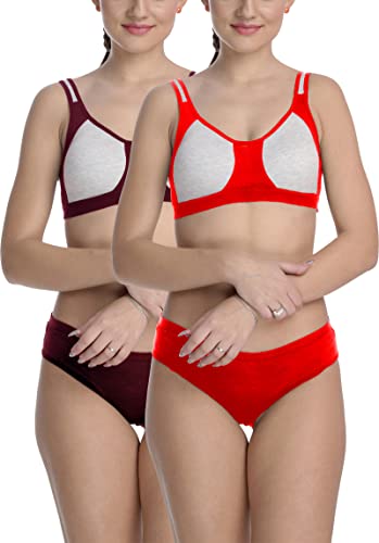Image of StyFun Cotton Blend Sports Sets, Lingerie Set for Women, Combo Everyday Bra Panty, See Main Image to Check How Many Sets You Will Get