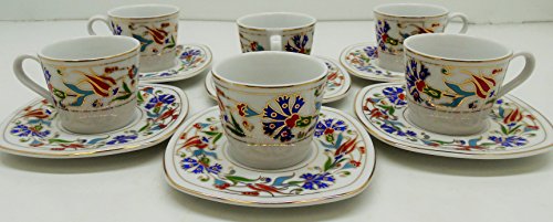 Weisenberg Fine Porcelain Espresso& Turkish Coffee Cup 12 Pieces "Colorful Flowers"