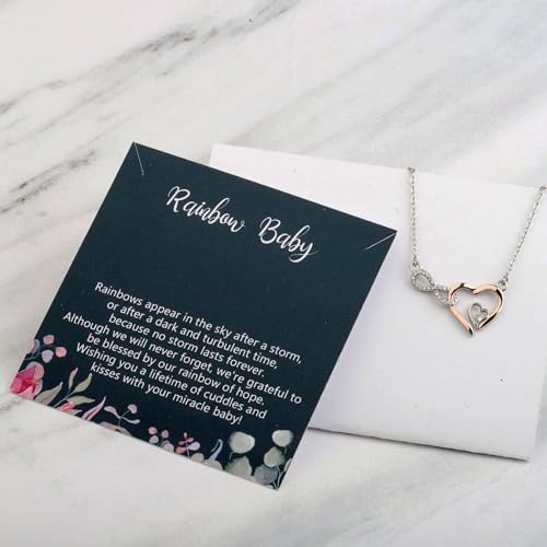 PLITI Miscarriage Gift Sympathy Jewelry Memorial Gift Pregnancy Loss gift Infinity Heart Necklace For Women (Rainbow inheart) by PLITI - Used condition - Image 4