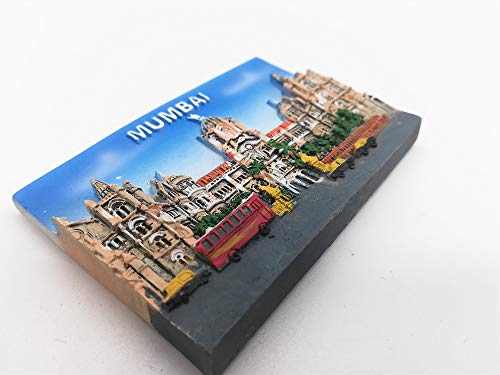 Imán decorativo redondo 3D Mumbai India para nevera miniatura 2