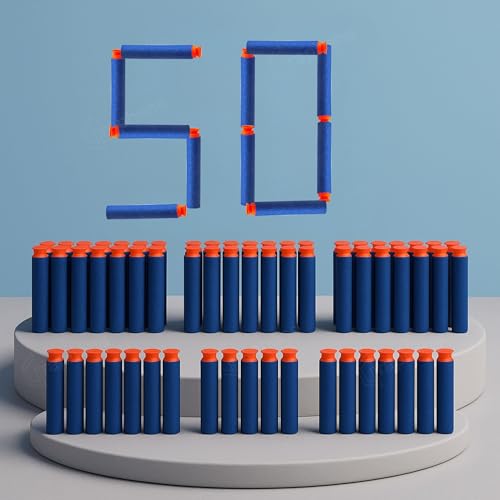 Image of GRAPHENE 50 Pcs Foam Suction Bullets Darts for Toys Guns Sticky Safe Hollow Refill Darts Set Compatible with Hot Fire Nerf N-Strike & Blaze Storm Blaster Strike Elite Gun Target Game for Kids