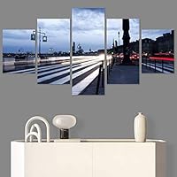 SIGNWIN 5 Panel Canvas Wall Art Light Exposure for Home Decorations Ready to Hang - 60