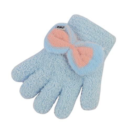 Toddlers Kids Winter Gloves Stretchy Full Fingers Warm Mittens Children Cold Weather Knitted Gloves for Baby Girls2