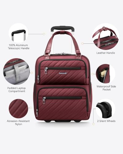 Image of LUGGEX Underseat Carry On Bag, Burgundy, 16 inch