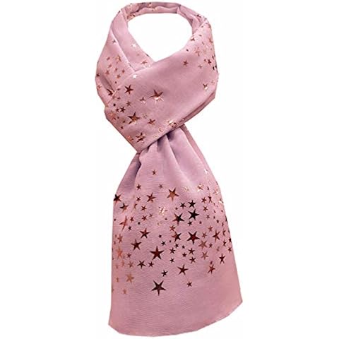 World of Shawls New Ladies Womens Glitter Sparkle Stardust Scarf Scarves Maxi Wrap - Stardust Plain/Beaded/Embroidered/Lace (New Star Pink) Cover