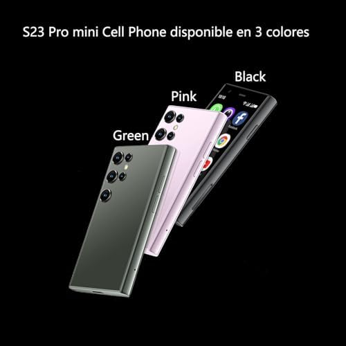 S23 Pro Mini Unlocked Phones, 4G Cell Phone 2G+16GB Smartphone 2.5 Inch Android Quad Core 3000mAh Student Pocket Cell Phone Dual SIM/GPS (Pink)