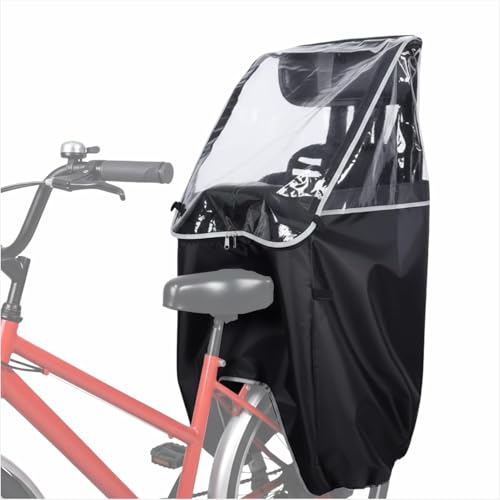 Funda para asiento de bicicleta infantil impermeable con ventana y ventilación lateral