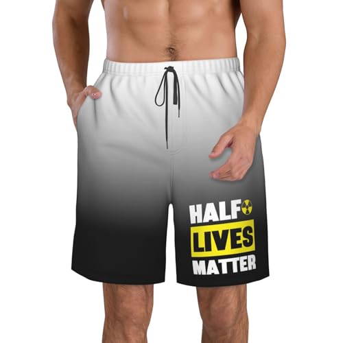 Half Lives Matter Men's Swim Trunks Quick Dry Beach Board Shorts Swimwear Bathing Suits for Holiday Party,