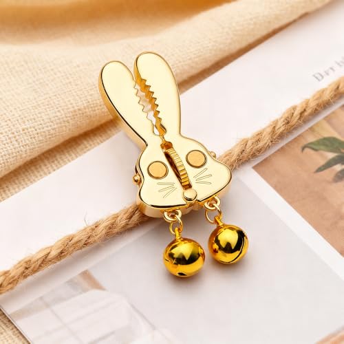 乳首クリップ 【人気商品 SMグッズ ニップルクリップ ラビット ローラー 挟み】鈴付き ニップルクランプ 乳首開発 乳首責め 束縛 SMプレイ 女性用 乳首攻め ステンレス製 大人のおもちゃ アダルトグッズ (シルバーラビット＆シルバーベル) - 画像3