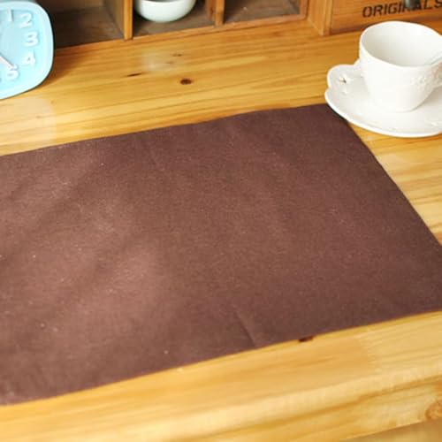 Set de table coton lin marron de qualité supérieure double couche lavable