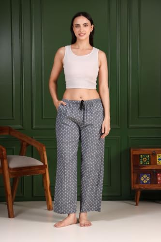 Image of KSHS Women Cotton Pajama Printed Relax Fit Lower | Soft Breathable Night Wear Pajama for Women | Casual Lounge Wear Cotton Bottom for Comfort Fit Daily Wear
