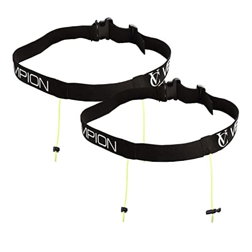 VeloChampion Cinturón para Correr – Elástico Elástico con Cierre de Clip para Triatlón, Maratón, Ciclismo y Portadoras de Carreras (Adulto S/M, 1)