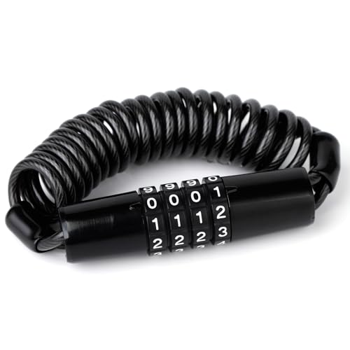 Combination Lock Motorcycle Helmet Lock, Bike Helmet Lock, 4 Digit Small Cable Lock, Retractable Stroller Lock, Luggage Lock?Scooter Lock?Luggage Lock